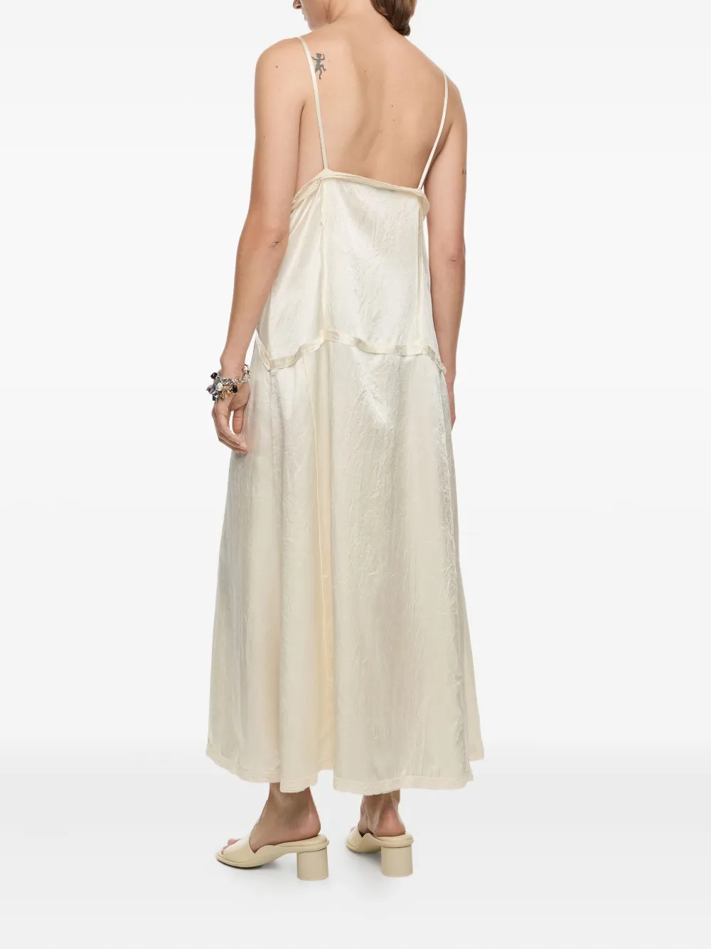Bimba Y Lola V-neck Midi Dress In Neutral