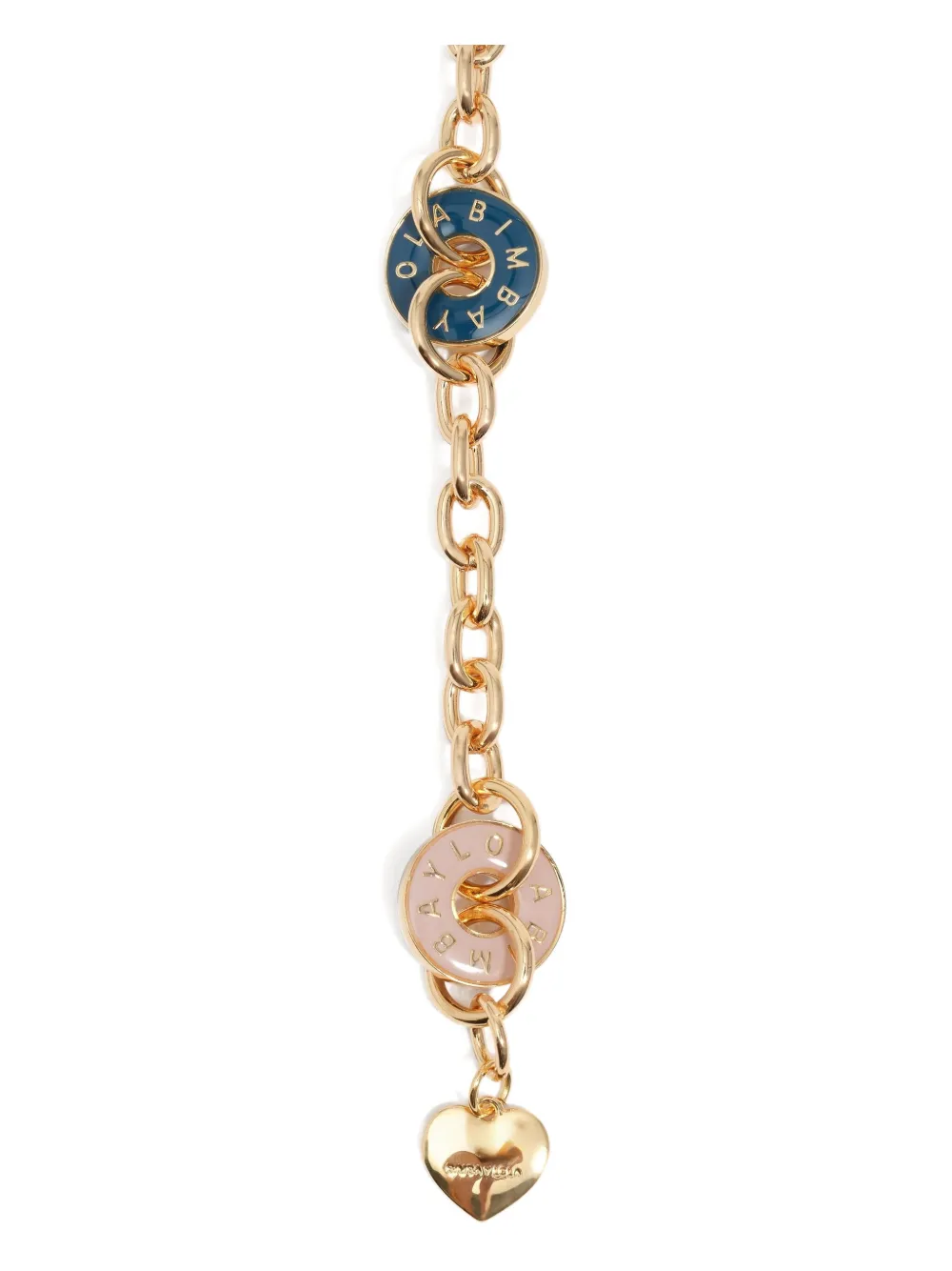 Bimba Y Lola Enamel-heart Gold Necklace In Gold