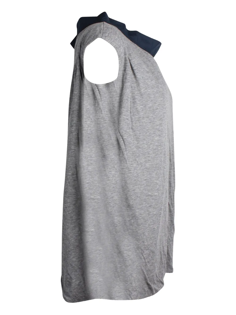 Pre-owned Marni Contrast-collar Cap-sleeve T-shirt In Gray