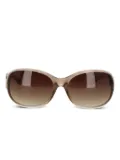 GUESS USA logo-detail oval-frame sunglasses - Grey