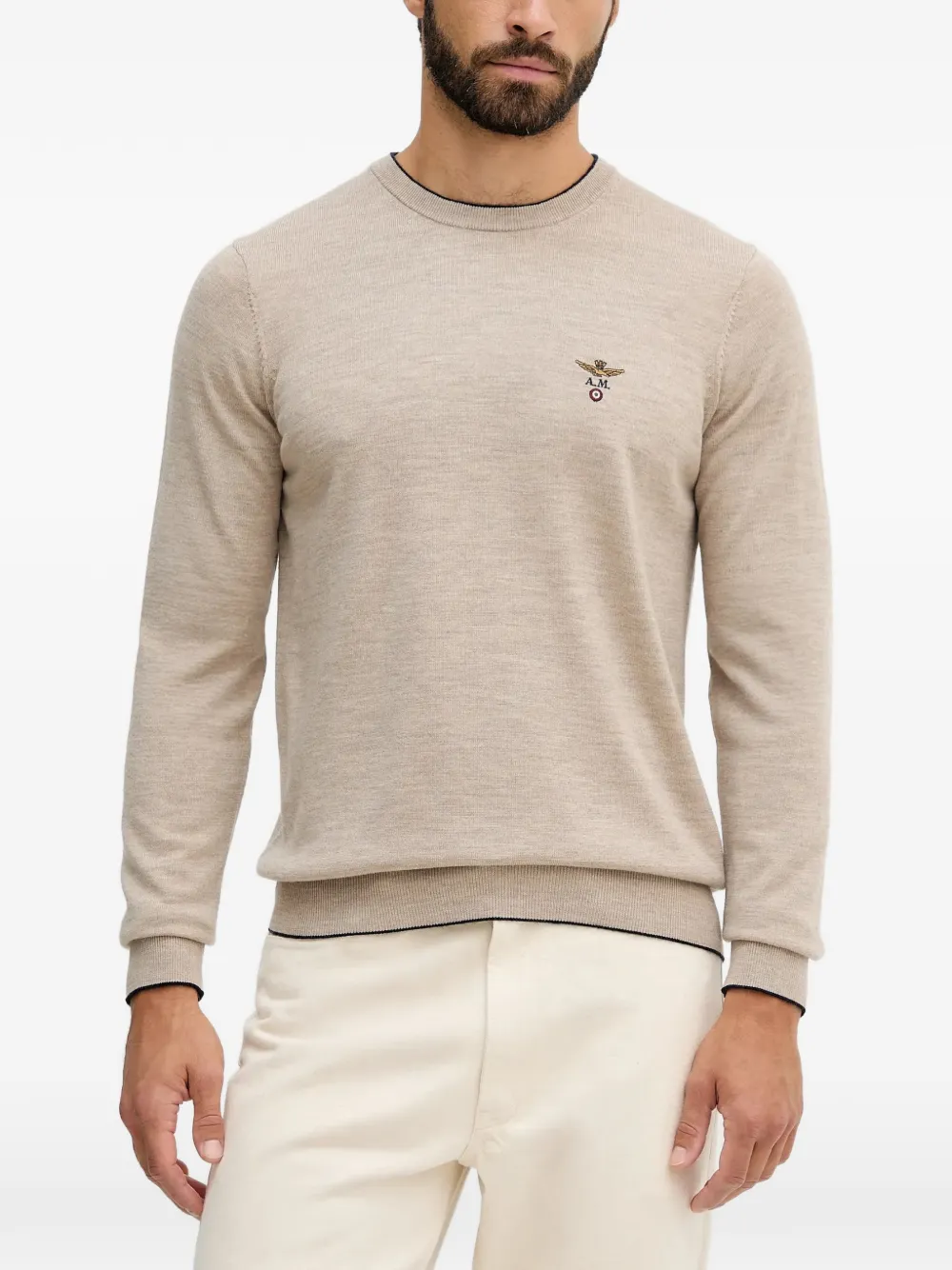 Aeronautica Militare embroidered sweater - Nude
