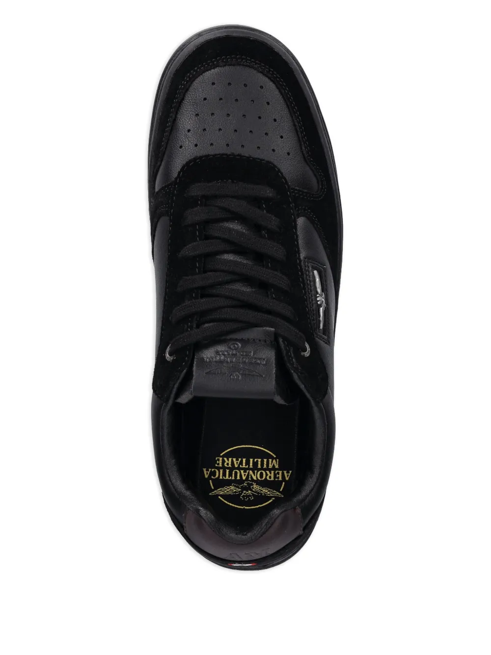 Aeronautica Militare Sneakers met geperforeerde vlakken Zwart