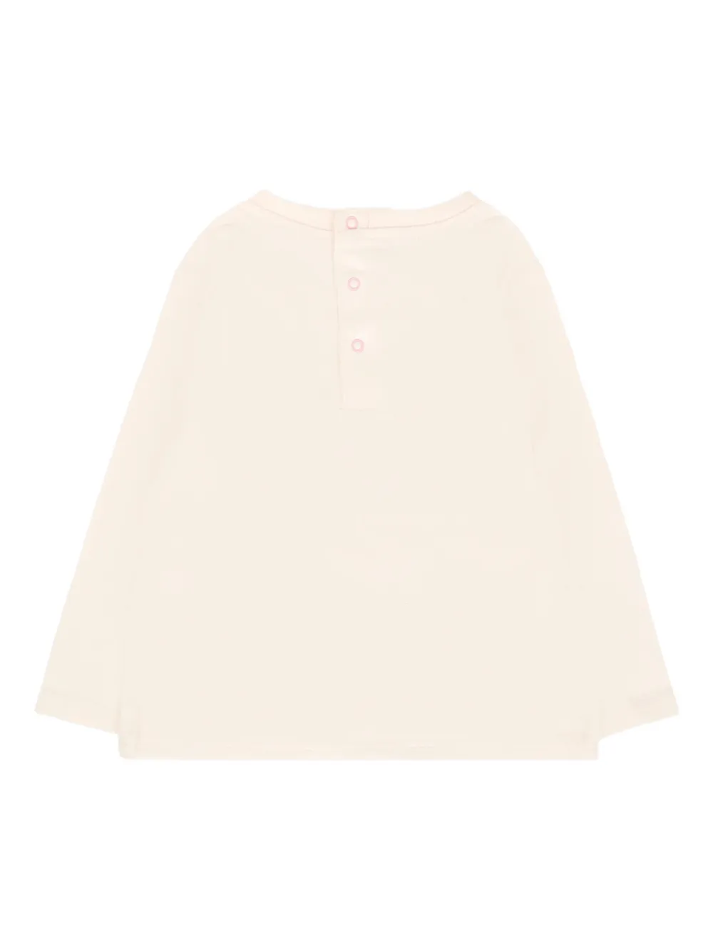 Billieblush Sheep-applique Long-sleeve Top In Neutral