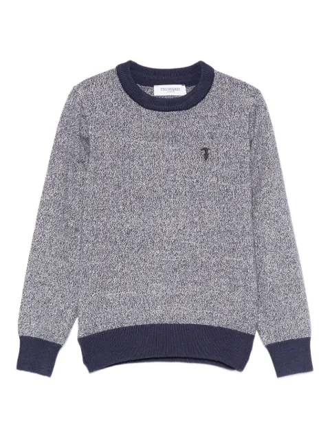 TRUSSARDI JUNIOR speckle-detailed crew-neck sweater