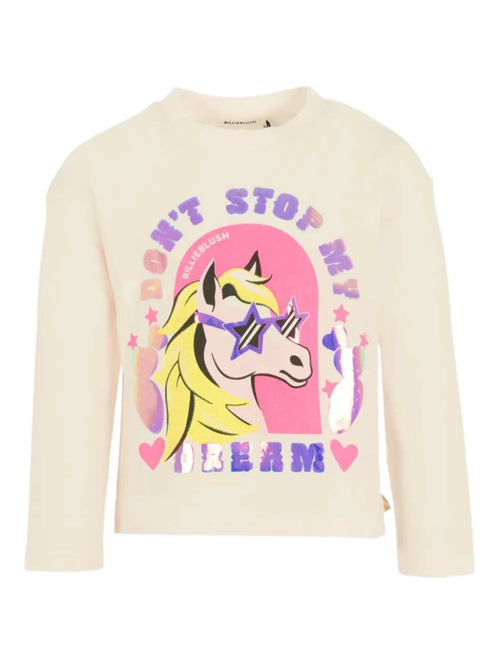 Billieblush unicorn-print long-sleeve T-shirt | Neutrals | Image 1