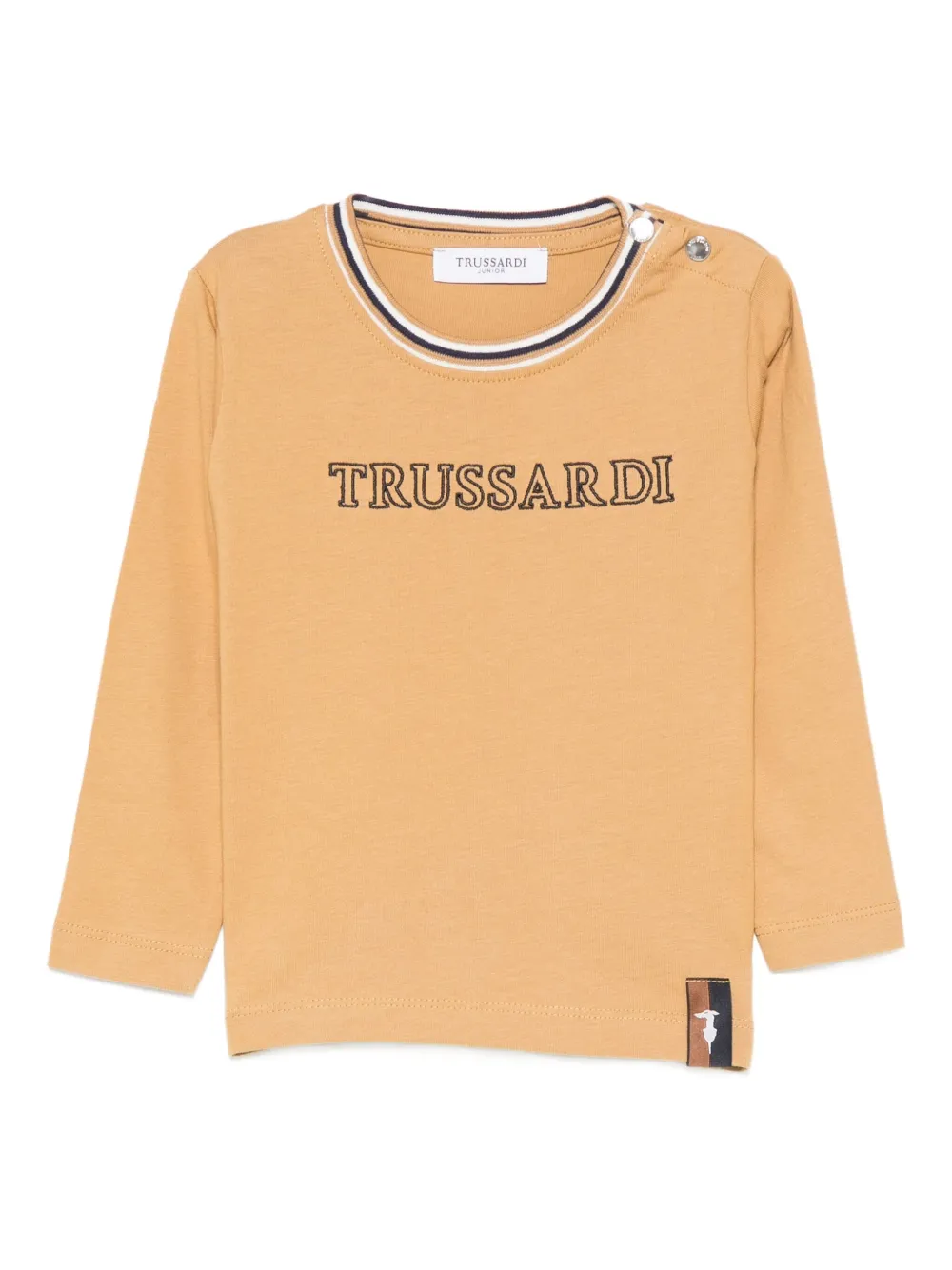 TRUSSARDI JUNIOR logo-embroidered long-sleeve T-shirt | Orange | Image 1