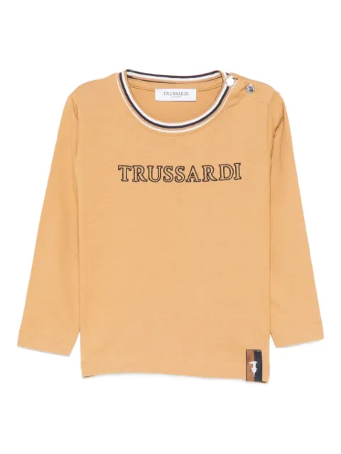 TRUSSARDI JUNIOR logo-embroidered long-sleeve T-shirt