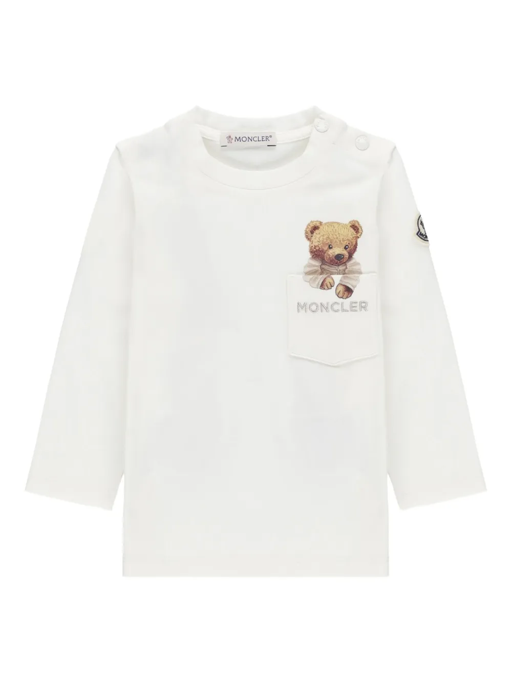Moncler Enfant T-shirt met teddybeerprint Beige