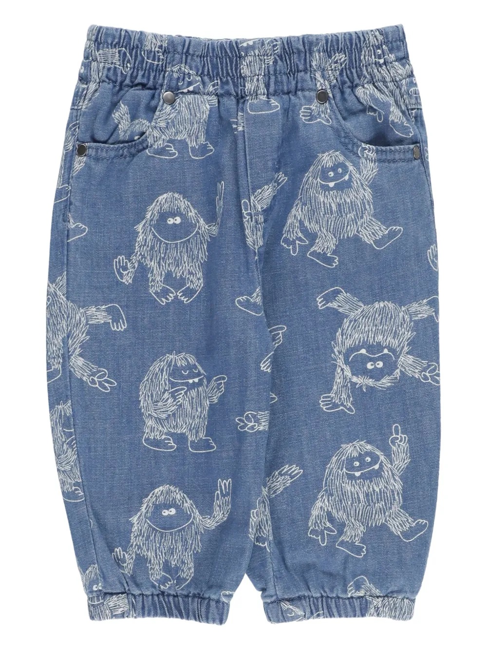 Stella McCartney Kids monster-print elasticated-waist trousers - Blu