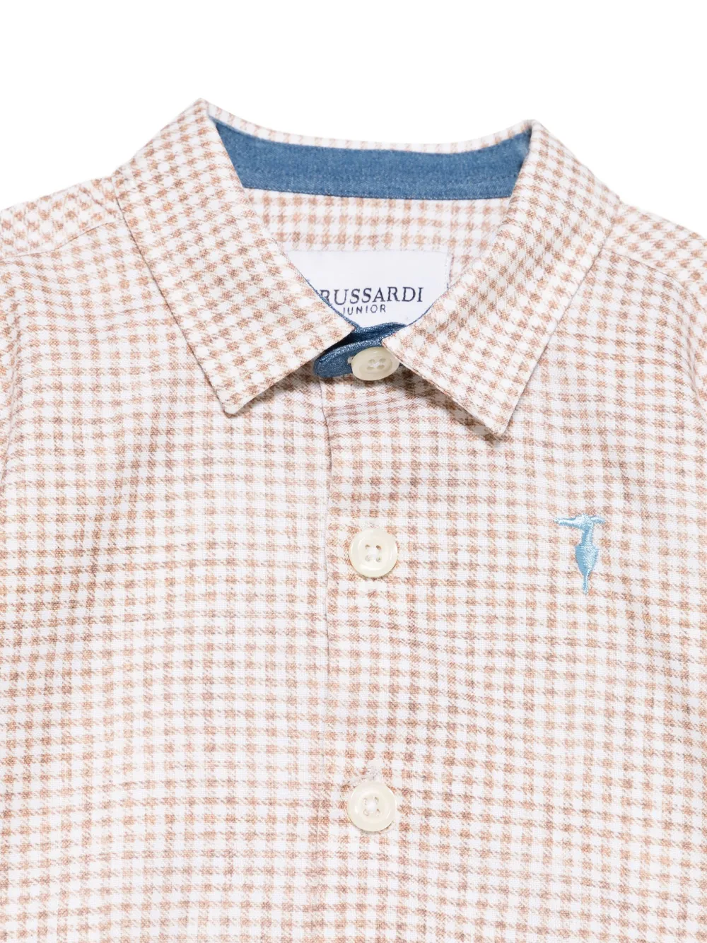 TRUSSARDI JUNIOR Shirt met gingham-ruit Beige