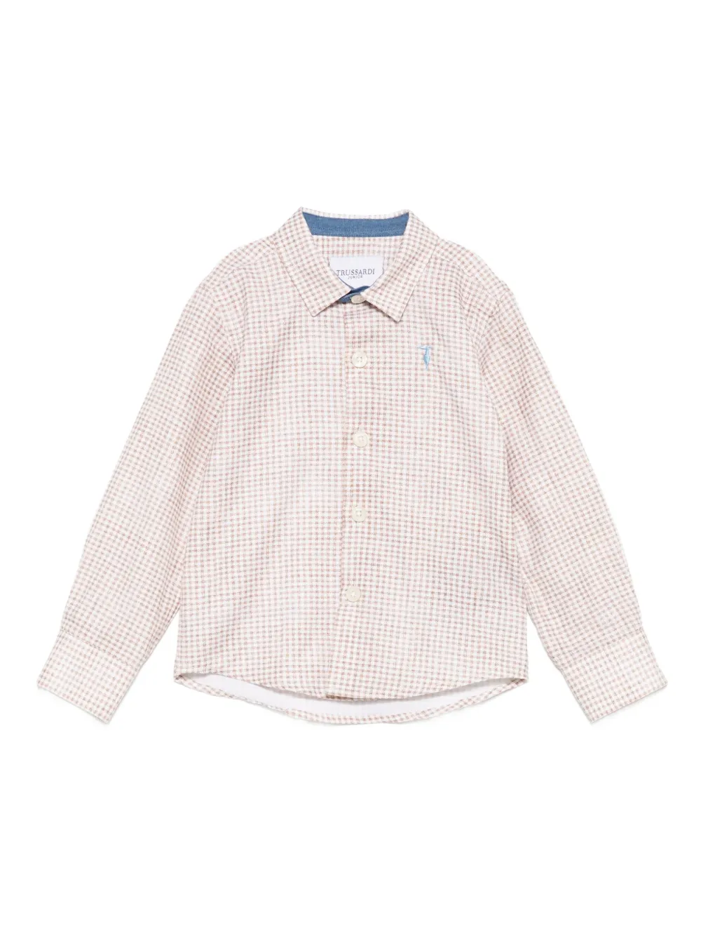 TRUSSARDI JUNIOR قميص كاروهات جينغهام | ألوان محايدة | Image 1