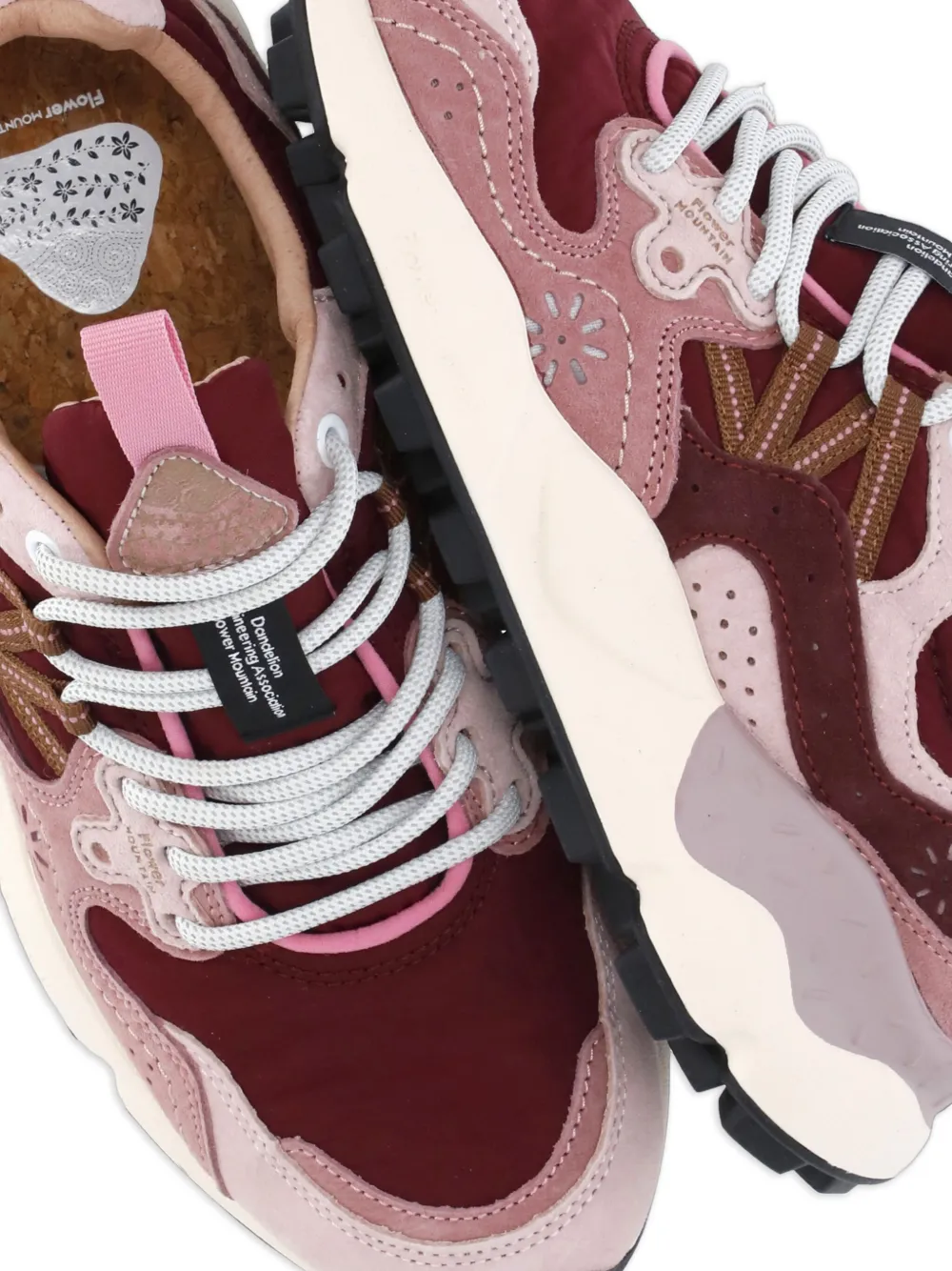 FLOWER MOUNTAIN floral-embroidered sneakers Pink