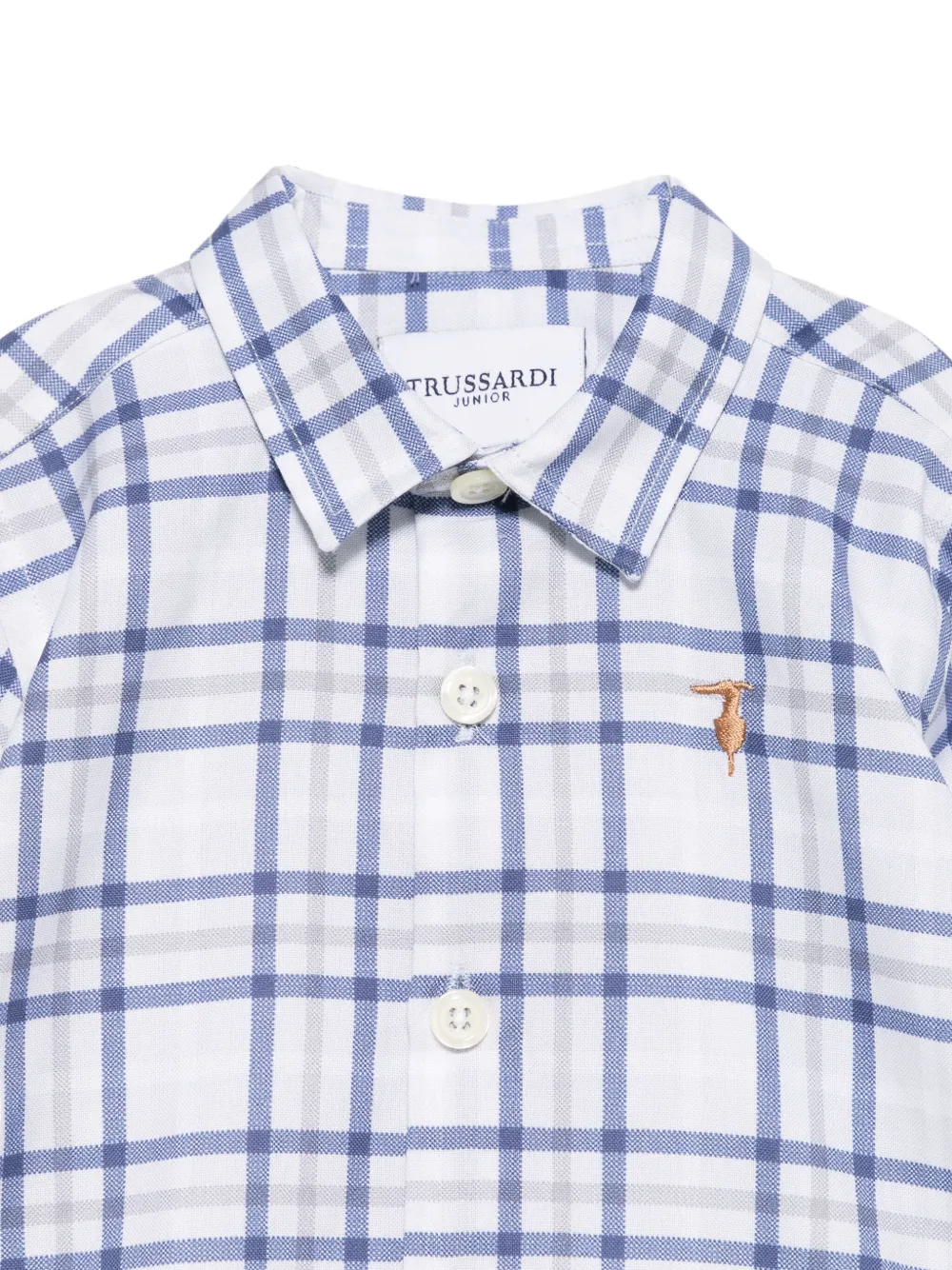 TRUSSARDI JUNIOR Geruit shirt met lange mouwen Wit