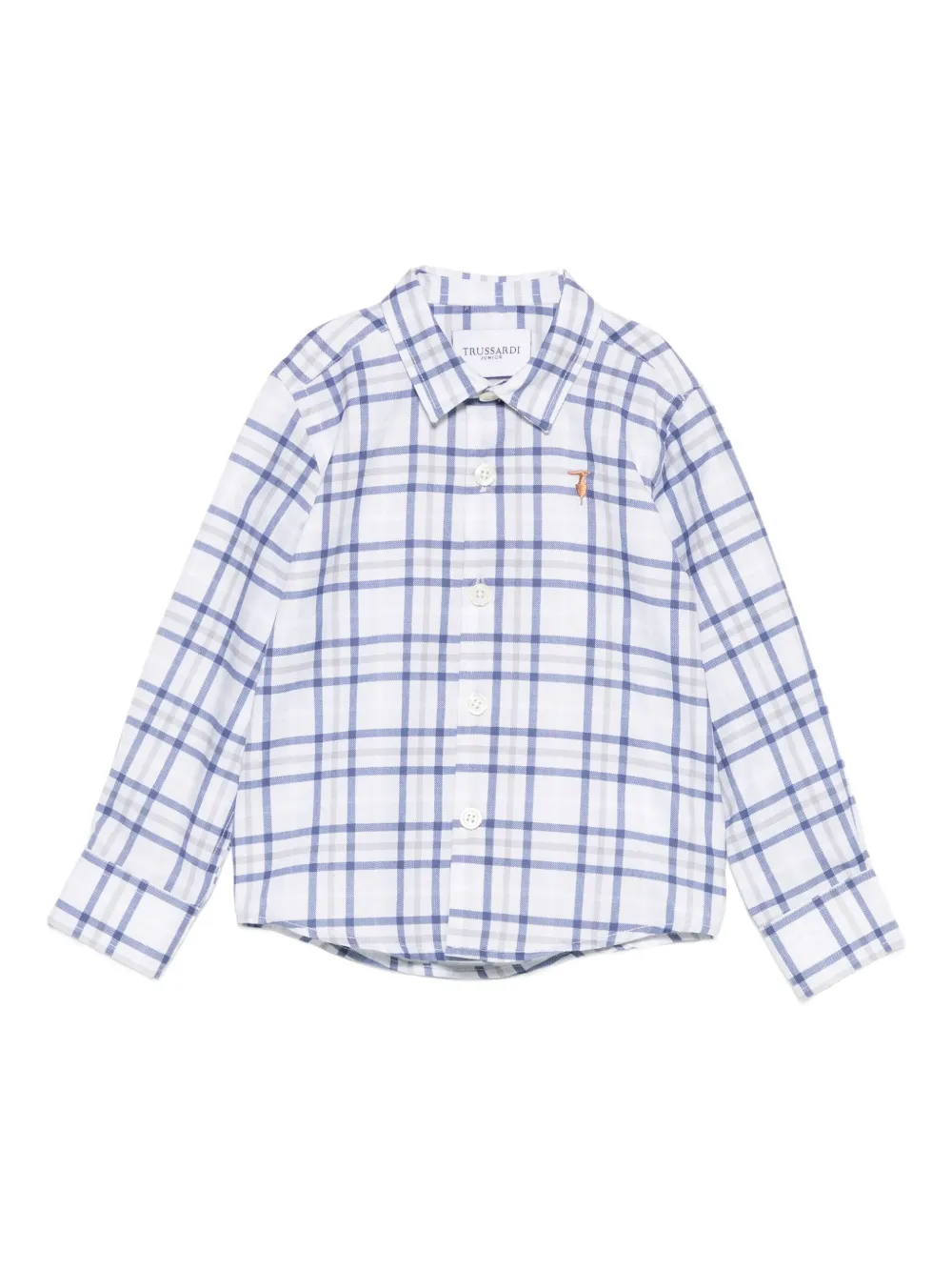 TRUSSARDI JUNIOR checked long-sleeve shirt | White | Image 1