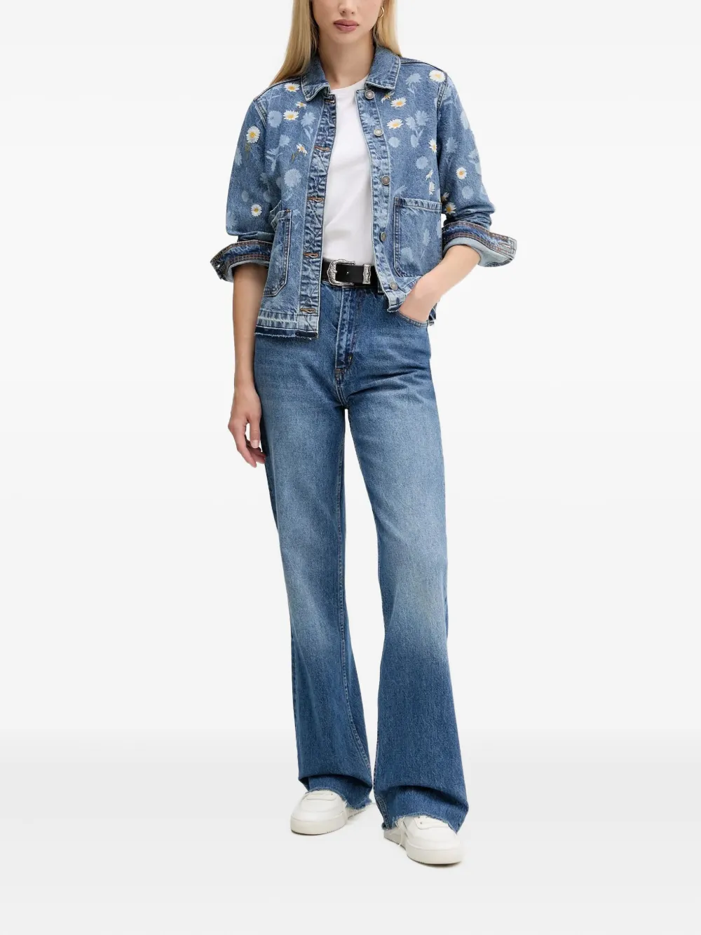 Desigual veste en jean à fleurs brodées | Vestes en jean | Image 2