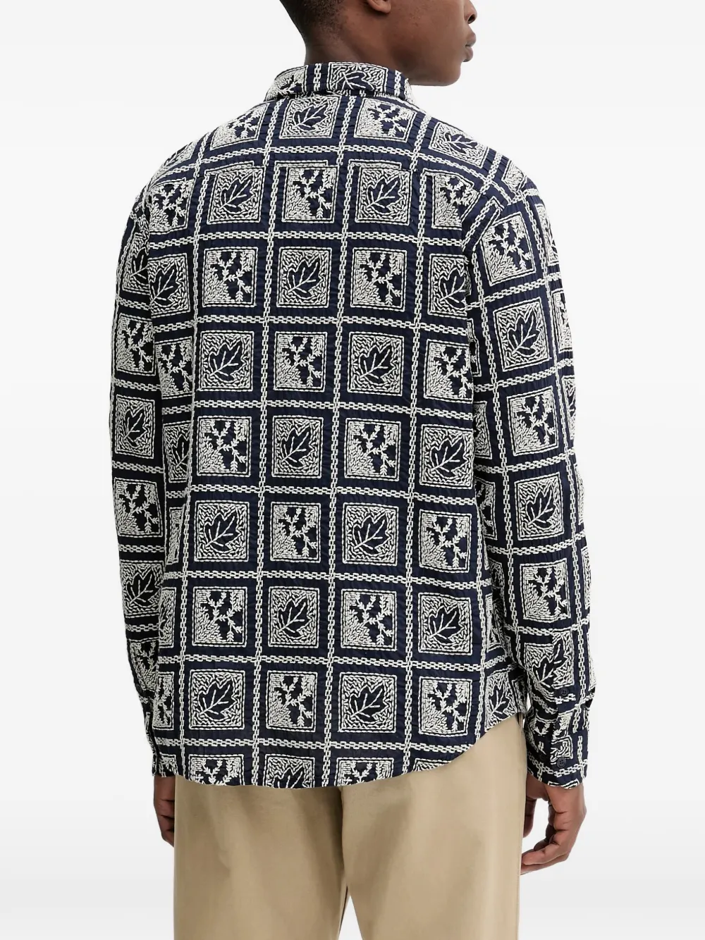  Desigual Leaf Patterned Shirt - Blue 
