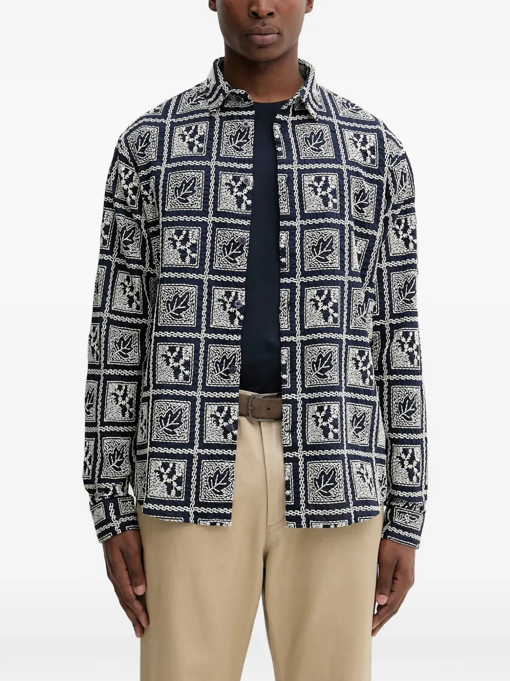 Desigual leaf patterned shirt | Blue | Image 1