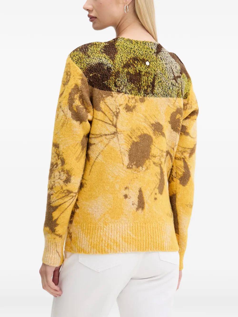  Desigual Floral Colour Block Sweater - Yellow 