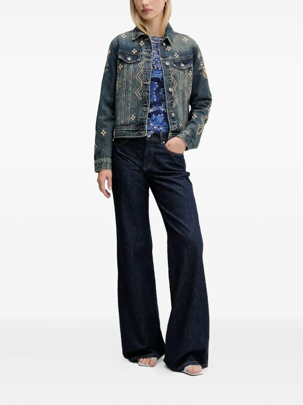 Desigual Denim jack Blauw