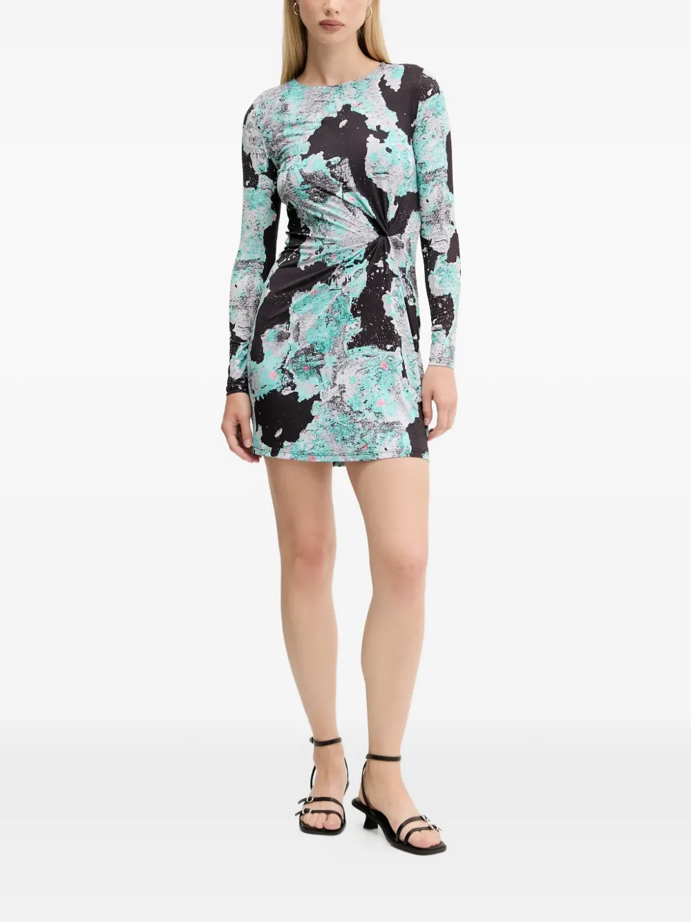Desigual knot printed mini dress - Zwart