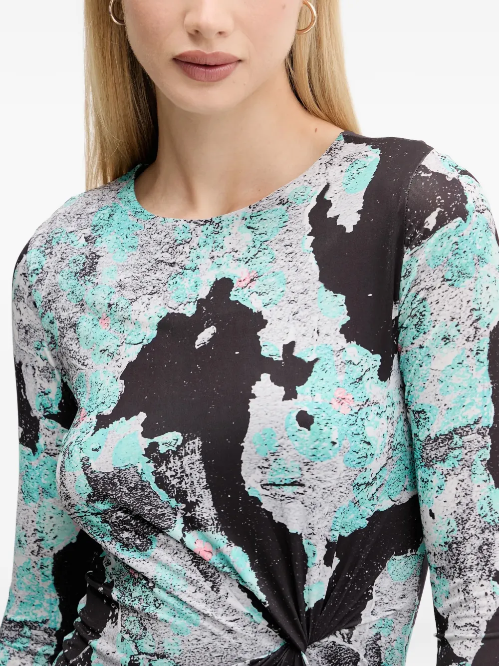 Knot Printed Mini Dress