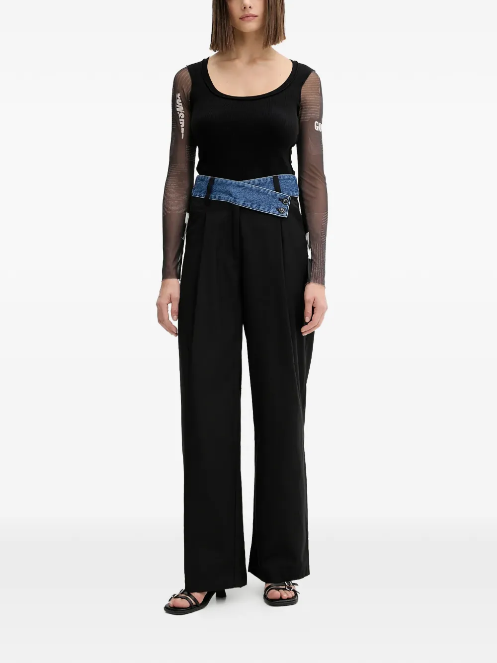 Desigual pleated denim panel trousers | Pantalones de vestir | Image 2