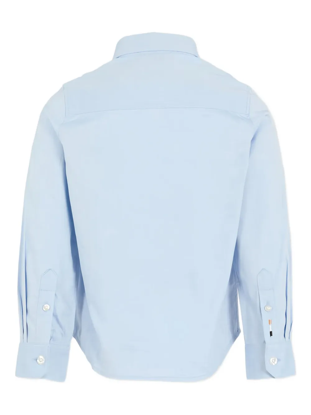 BOSS Kidswear Shirt met borduurwerk en lange mouwen Blauw