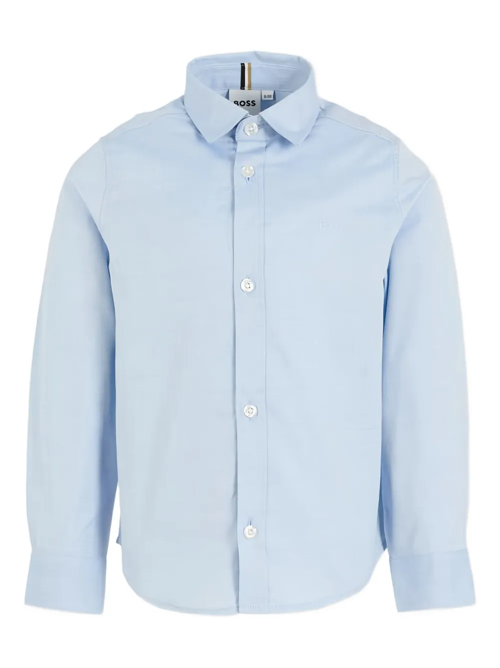 BOSS Kidswear long-sleeve embroidered shirt - Blu