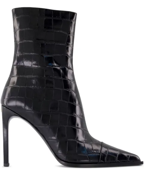 AMIRI crocodile-effect pointed-toe boots