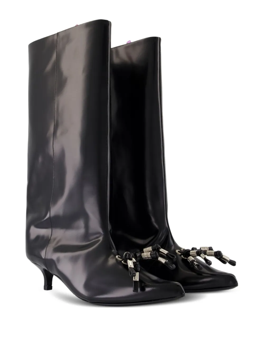 Toga Pulla calfskin tassel-embellished boots Black