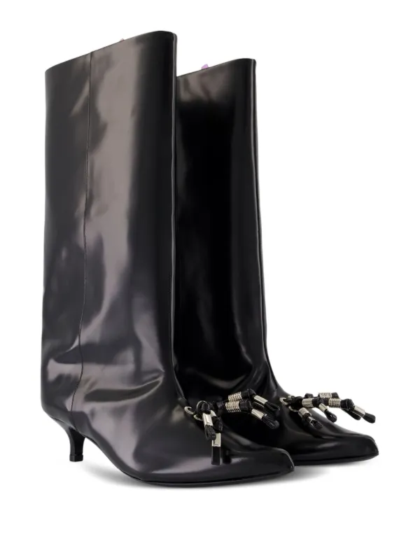 Toga Pulla Calfskin tassel-embellished Boots | Black | FARFETCH