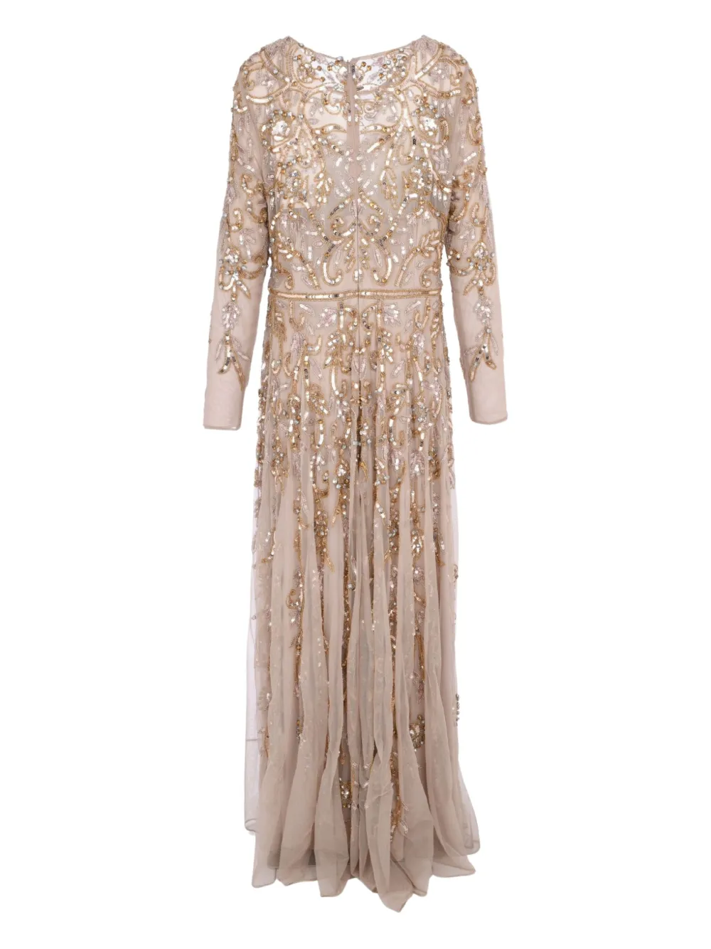 Mac Duggal Crystal-embellished Gown In Gold