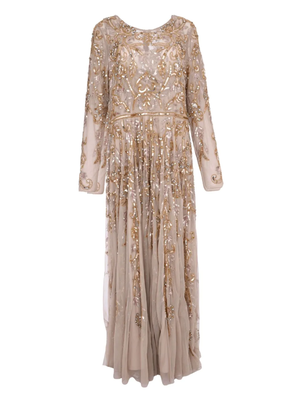Mac Duggal Crystal-embellished Gown In Gold