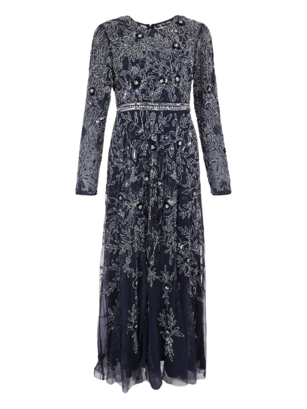 Mac Duggal floral-embellished Maxi Dress | Blue | FARFETCH NZ