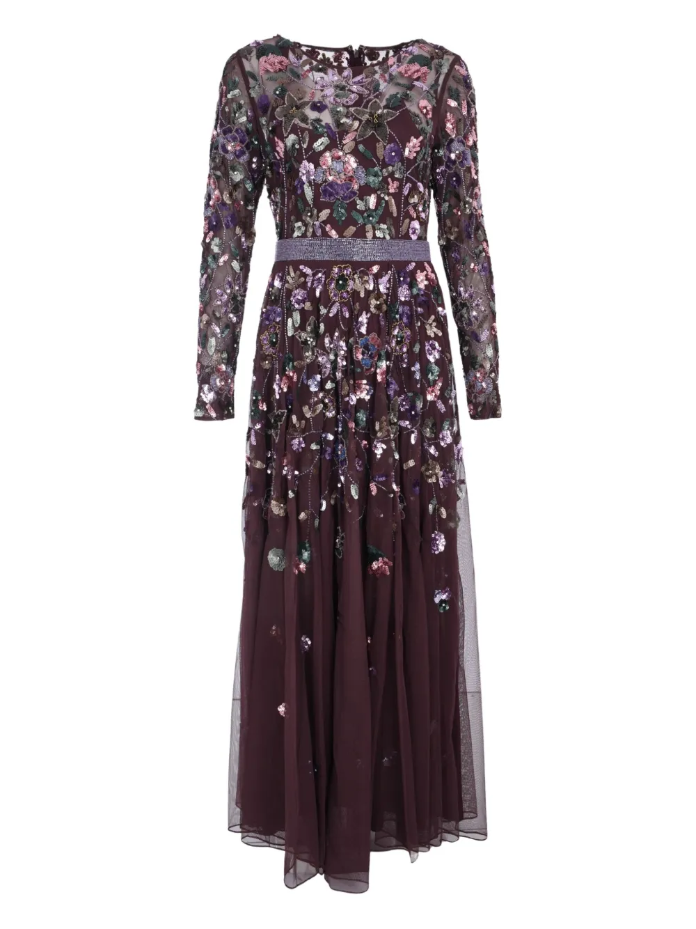 Mac Duggal Langärmeliges Abendkleid mit Blumendetail | Violett | Image 1
