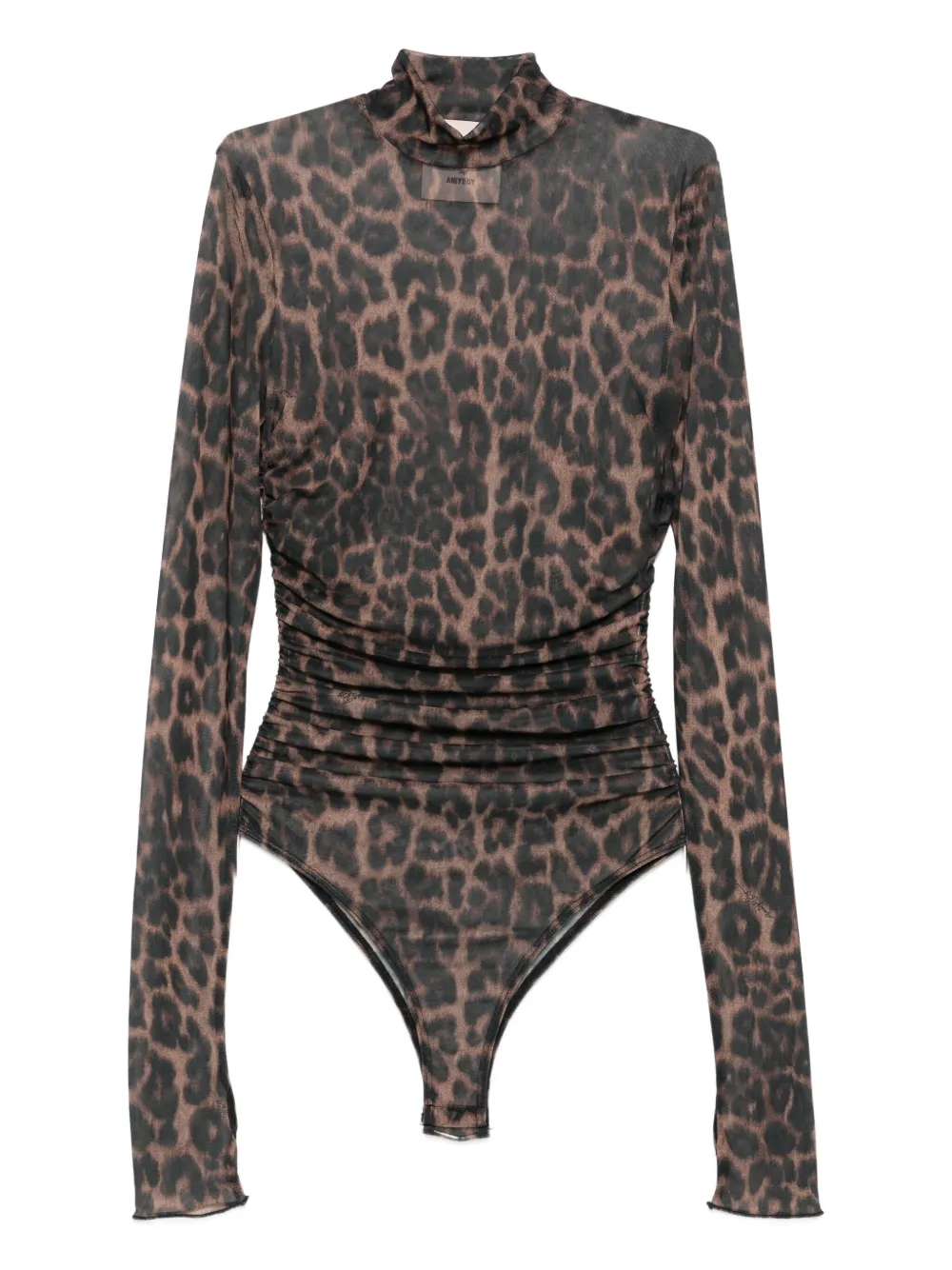 Aniye By Leopard-print Mock-neck Bodysuit In Brown