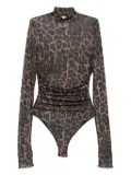 Aniye By leopard-print mock-neck bodysuit - Brown