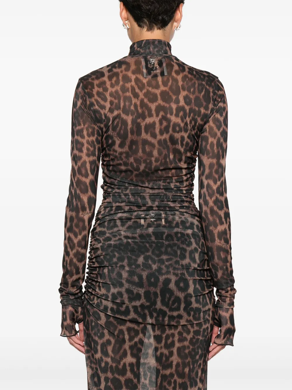 Aniye By Leopard-print Mock-neck Bodysuit In Brown
