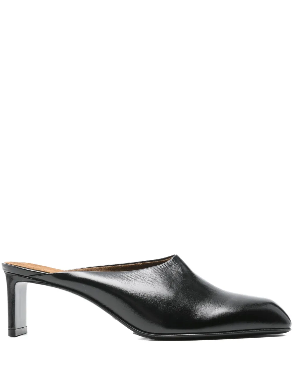 Khaite Square-toe Heeled Mules In Black