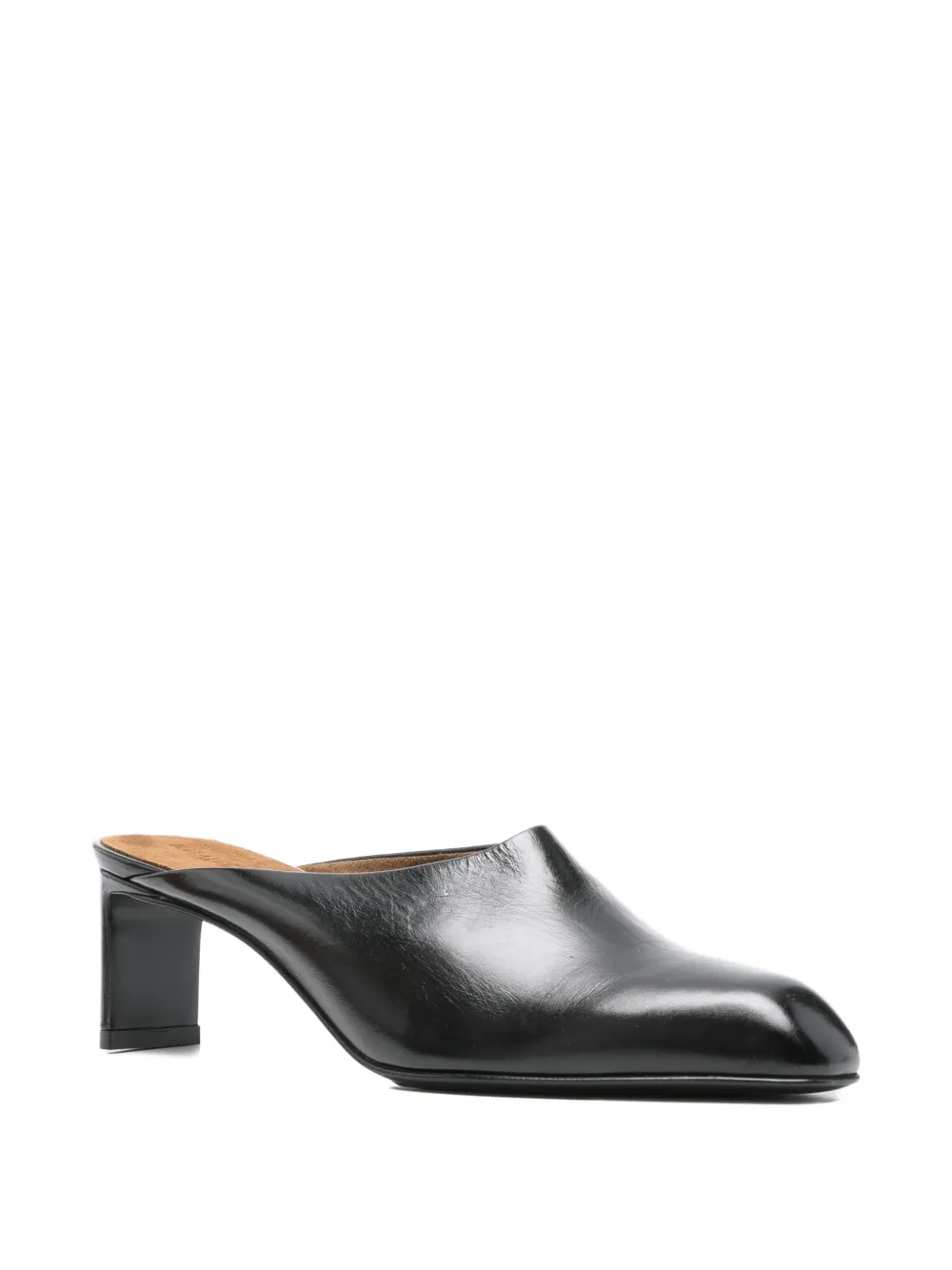 Khaite Square-toe Heeled Mules In Black