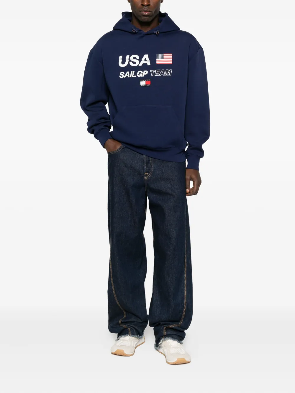 Tommy Hilfiger X Sail Gp Usa Team Hoodie In Blue