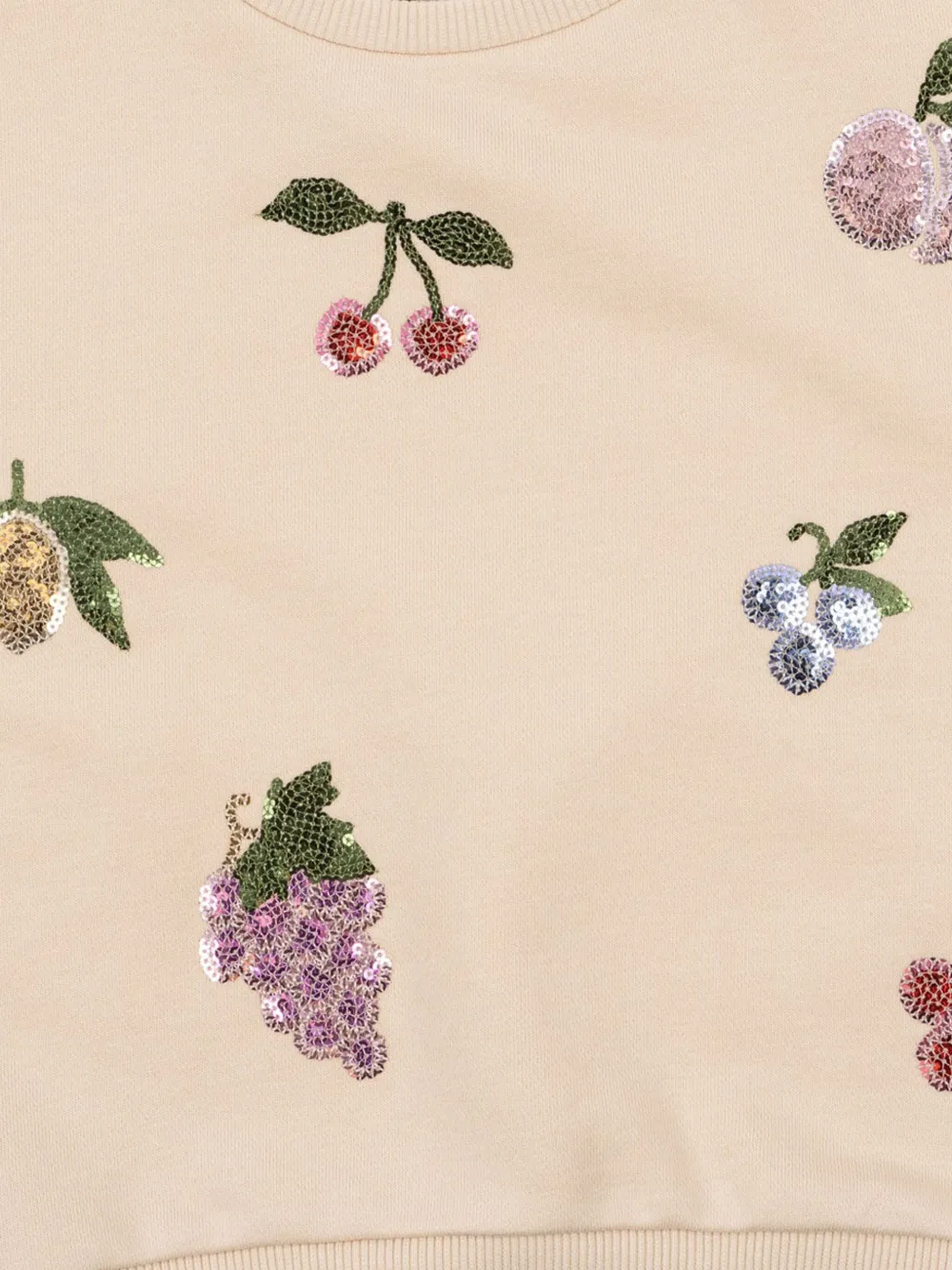 Konges Sløjd Lou Fruit-sequin Sweatshirt In Neutral