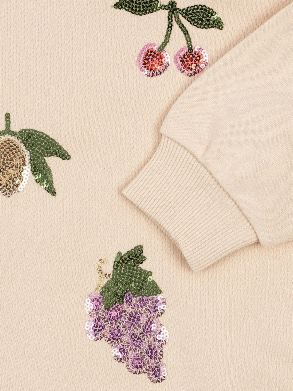 Konges Sløjd Lou Fruit-sequin Sweatshirt In Neutral