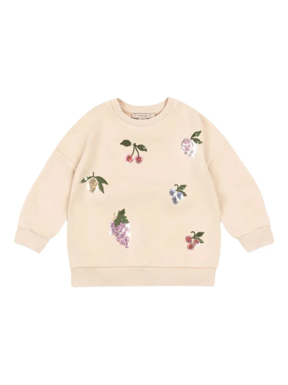 Konges Sløjd Kids' Lou Fruit-sequin Sweatshirt In Neutral