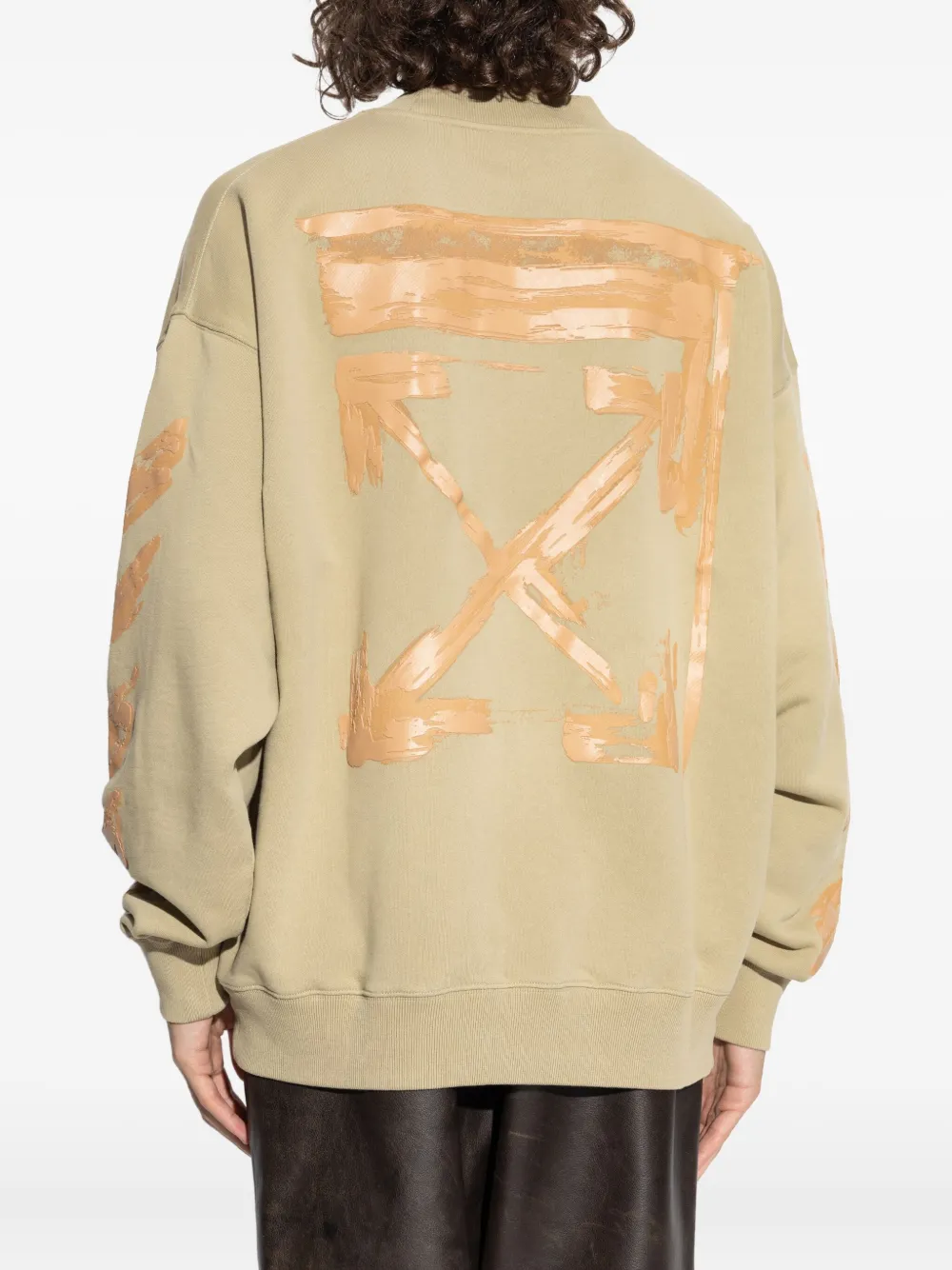 Off-White Sweater met logoprint Beige