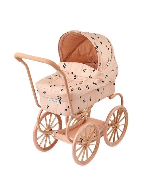 Liewood quilted cherry-print doll pram