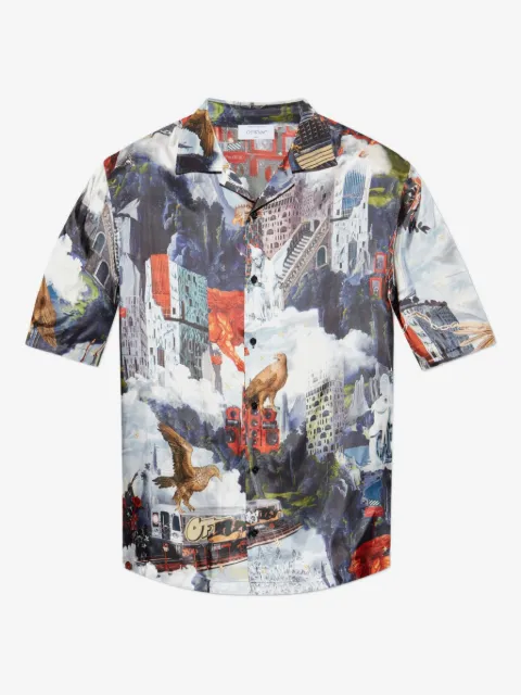 Off-White collage-print short-sleeve shirt