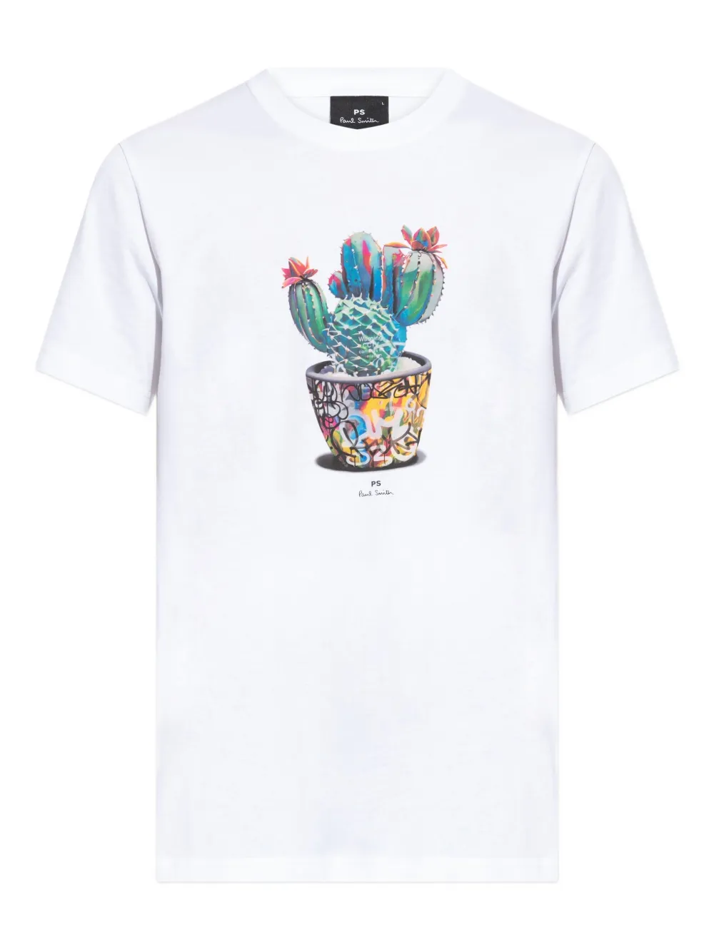 Ps By Paul Smith Ps Paul Smith Cactus Print T-shirt In White