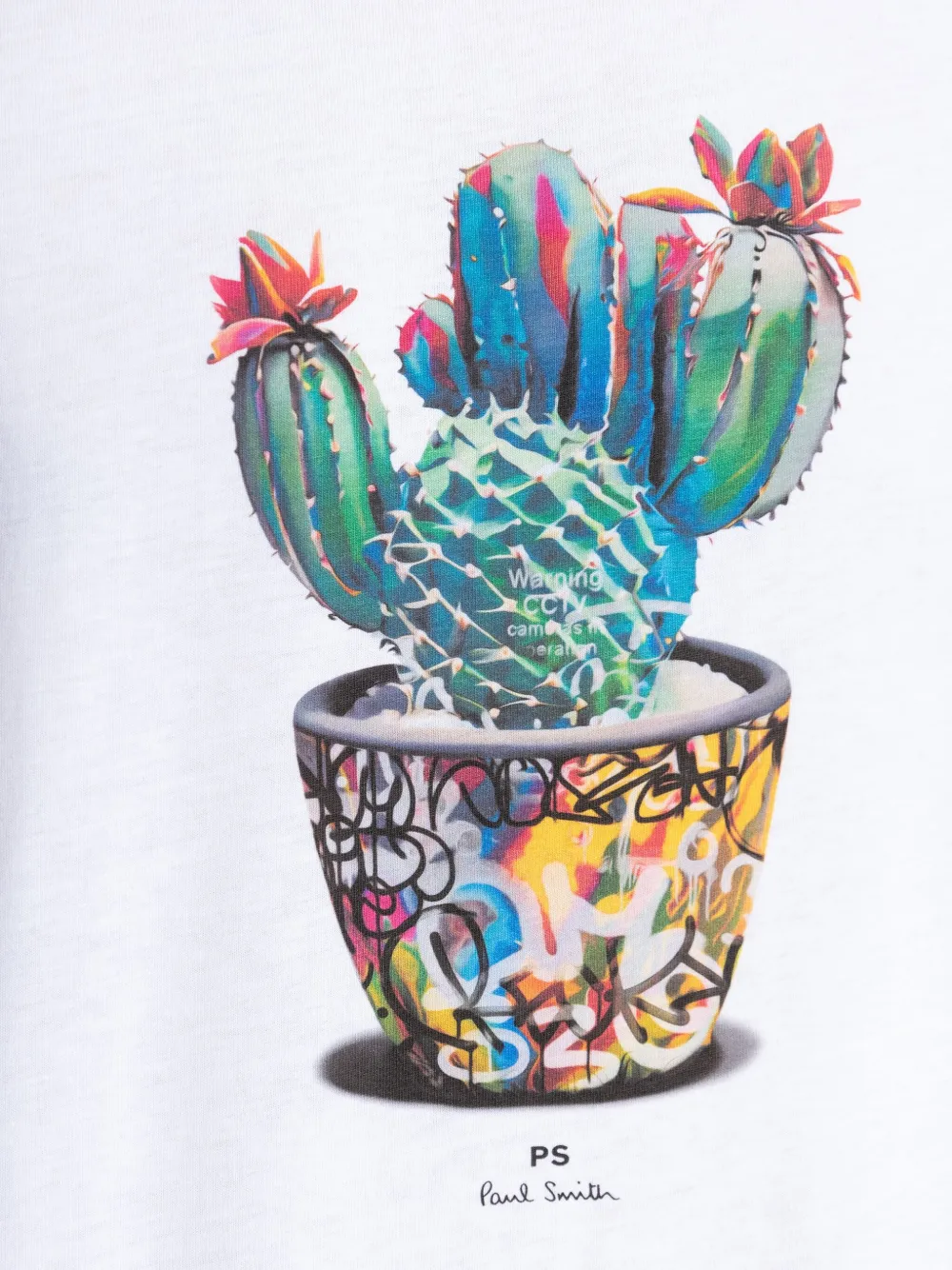 Ps By Paul Smith Ps Paul Smith Cactus Print T-shirt In White