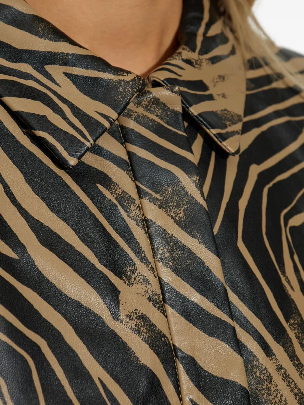 MUNTHE blouse met zebraprint Zwart